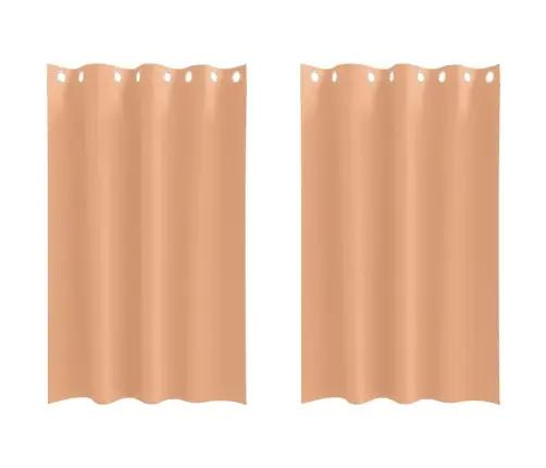 Aizkari Ar Aizkariem 2 Pcs Gaiši Brūna 175 X 140 Cm Poliesters Vidaxl Aizkari Ar Aizkariem 2 Pcs Gaiši Brūna 175 X 140 Cm Poliesters Vidaxl