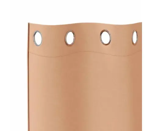 Aizkari Ar Aizkariem 2 Pcs Gaiši Brūna 260 X 140 Cm Poliesters Vidaxl