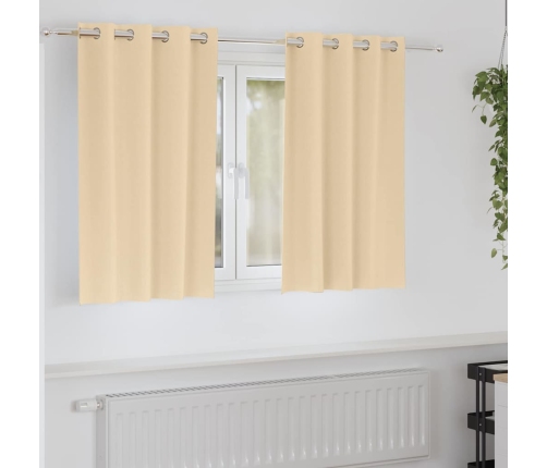 Aizkari Ar Aizkariem 2 Pcs Krēmkrāsa 140 X 140 Cm Poliesters Vidaxl