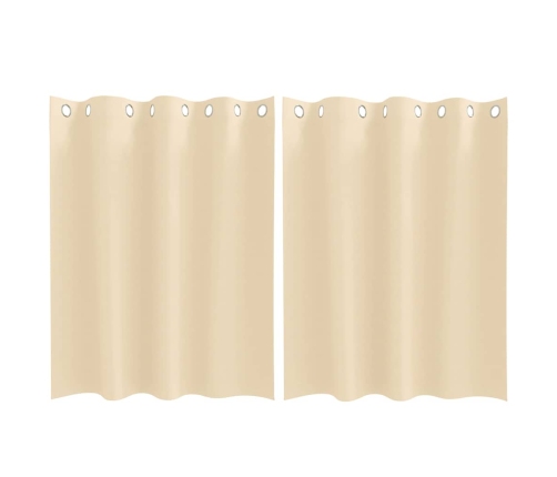Aizkari Ar Aizkariem 2 Pcs Krēmkrāsa 140 X 140 Cm Poliesters Vidaxl