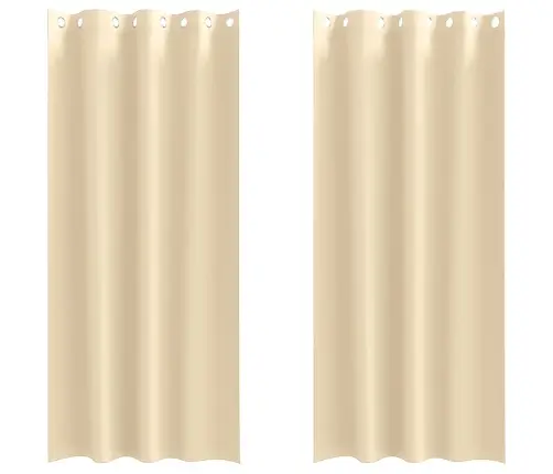 Aizkari Ar Aizkariem 2 Pcs Krēmkrāsa 245 X 140 Cm Poliesters Vidaxl