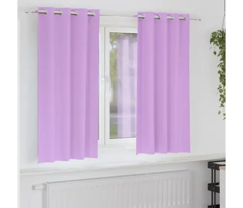 Aizkari Ar Aizkariem 2 Pcs Violeta 175 X 140 Cm Poliesters Vidaxl