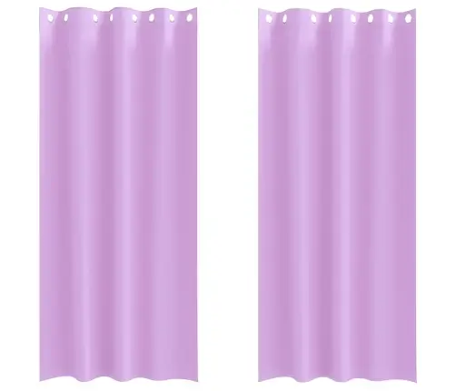 Aizkari Ar Aizkariem 2 Pcs Violeta 225 X 140 Cm Poliesters Vidaxl