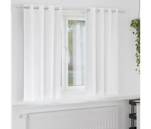 Aizkari Ar Aizkariem 2 Pcs Tīri Balts 175 X 140 Cm Poliesters Vidaxl