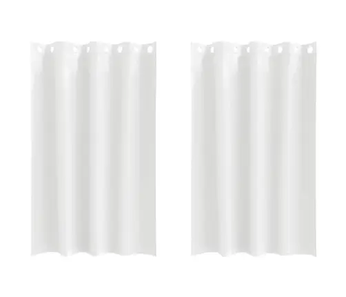 Aizkari Ar Aizkariem 2 Pcs Tīri Balts 175 X 140 Cm Poliesters Vidaxl