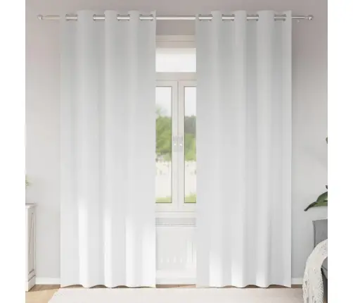 Aizkari Ar Aizkariem 2 Pcs Tīri Balts 245 X 140 Cm Poliesters Vidaxl