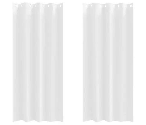 Aizkari Ar Aizkariem 2 Pcs Tīri Balts 260 X 140 Cm Poliesters Vidaxl