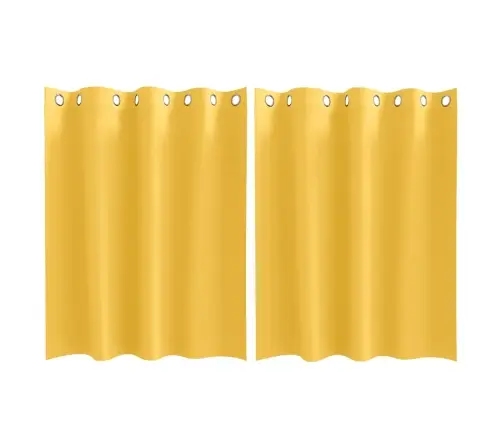 Aizkari 2 Pcs Sinepju Dzeltena 140 X 140 Cm Poliesters Vidaxl