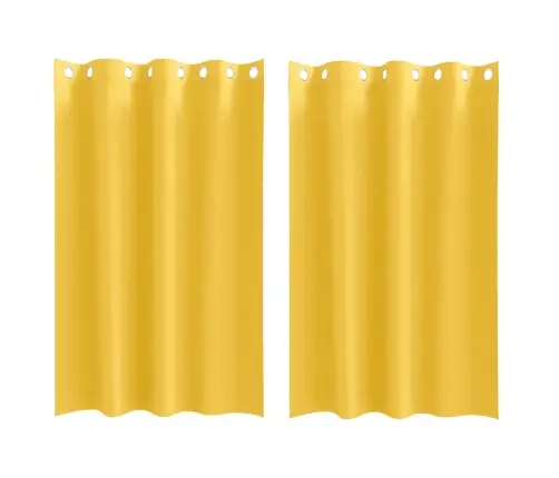 Aizkari 2 Pcs Sinepju Dzeltena 175 X 140 Cm Poliesters Vidaxl Aizkari 2 Pcs Sinepju Dzeltena 175 X 140 Cm Poliesters Vidaxl