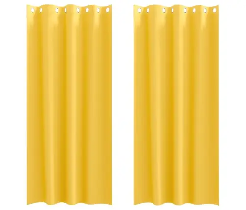 Aizkari 2 Pcs Sinepju Dzeltena 225 X 140 Cm Poliesters Vidaxl Aizkari 2 Pcs Sinepju Dzeltena 225 X 140 Cm Poliesters Vidaxl