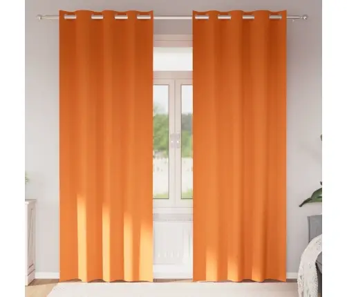 Užuolaidos Su Žiedais, Blokuojančios Šviesą Ryški Oranžinė Užuolaidos Su Žiedais, Blokuojančios Šviesą Ryški Oranžinė