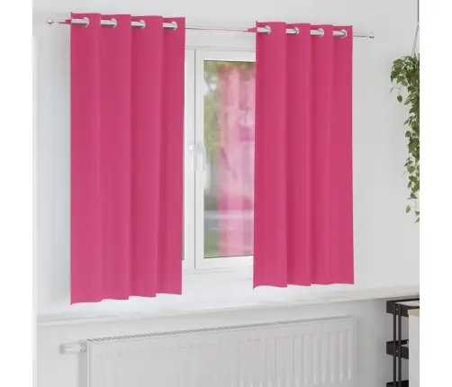 Aizkari Ar Aizkariem 2 Pcs Skaisti Rozā 175 X 140 Cm Poliesters Vidaxl
