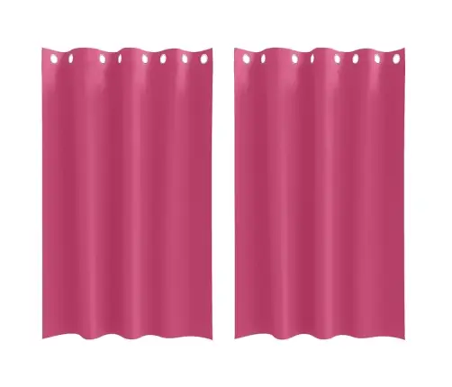 Aizkari Ar Aizkariem 2 Pcs Skaisti Rozā 175 X 140 Cm Poliesters Vidaxl