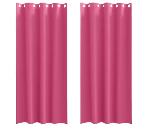 Aizkari Ar Aizkariem 2 Pcs Skaisti Rozā 225 X 140 Cm Poliesters Vidaxl