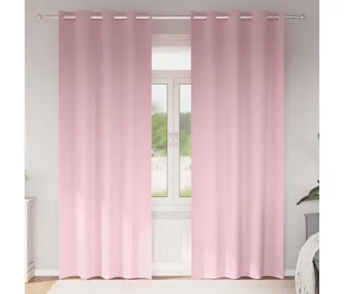 Aizkari Ar Aizkariem 2 Pcs Bērnu Rozā 225 X 140 Cm Poliesters Vidaxl