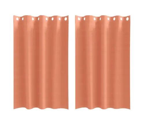 Aizkari Ar Aizkariem 2 Pcs Sarkanbrūns 175 X 140 Cm Poliesters Vidaxl