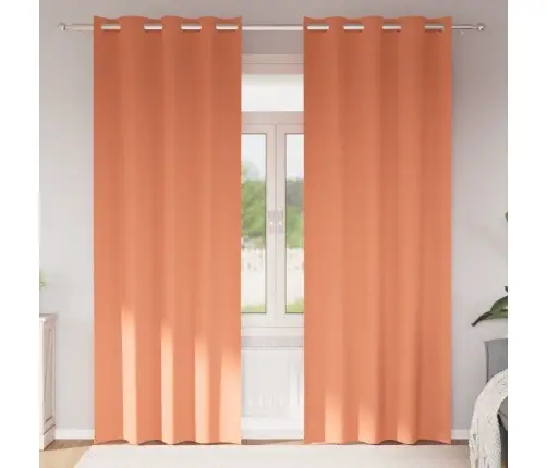 Aizkari Ar Aizkariem 2 Pcs Sarkanbrūns 260 X 140 Cm Poliesters Vidaxl