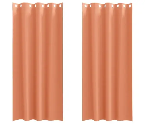 Aizkari Ar Aizkariem 2 Pcs Sarkanbrūns 260 X 140 Cm Poliesters Vidaxl