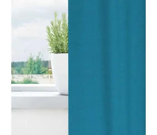 Aizkari Ar Aizkariem 2 Pcs Tirkīzzila 175 X 140 Cm Poliesters Vidaxl