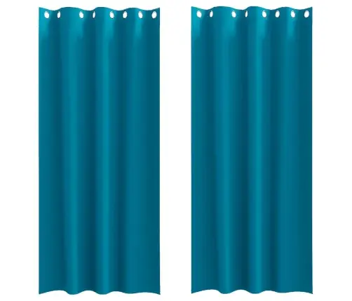 Aizkari Ar Aizkariem 2 Pcs Tirkīzzila 225 X 140 Cm Poliesters Vidaxl Aizkari Ar Aizkariem 2 Pcs Tirkīzzila 225 X 140 Cm Poliesters Vidaxl