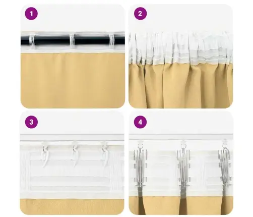 Aizkari Ar Aizkariem 2 Pcs Bēša 140 X 140 Cm Poliesters Vidaxl