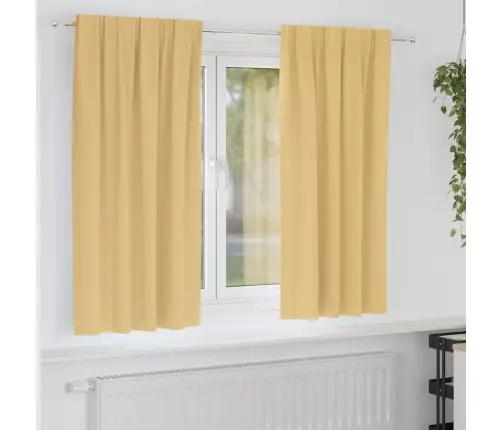 Aizkari Ar Aizkariem 2 Pcs Bēša Poliesters Vidaxl Aizkari Ar Aizkariem 2 Pcs Bēša Poliesters Vidaxl