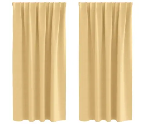 Aizkari Ar Aizkariem 2 Pcs Bēša Poliesters Vidaxl Aizkari Ar Aizkariem 2 Pcs Bēša Poliesters Vidaxl