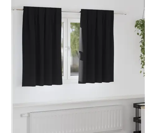 Aizkari Ar Aizkariem 2 Pcs Melna Poliesters Vidaxl