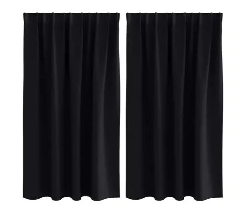 Aizkari Ar Aizkariem 2 Pcs Melna Poliesters Vidaxl