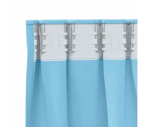 Aizkari Ar Aizkariem 2 Pcs Gaiši Zila 260 X 140 Cm Poliesters Vidaxl