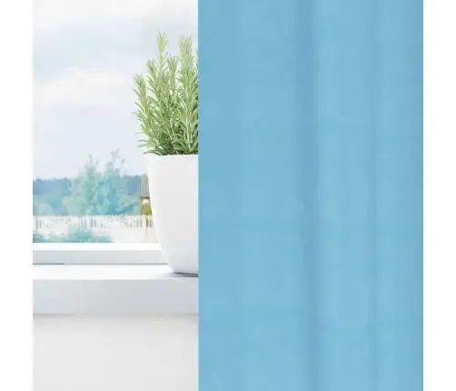 Aizkari Ar Aizkariem 2 Pcs Gaiši Zila 260 X 140 Cm Poliesters Vidaxl