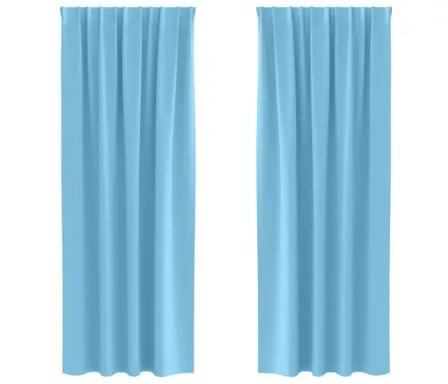 Aizkari Ar Aizkariem 2 Pcs Gaiši Zila 260 X 140 Cm Poliesters Vidaxl