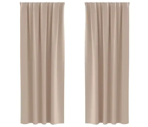 Aizkari Ar Aizkariem 2 Pcs Pelēkbrūna 225 X 140 Cm Poliesters Vidaxl Aizkari Ar Aizkariem 2 Pcs Pelēkbrūna 225 X 140 Cm Poliesters Vidaxl