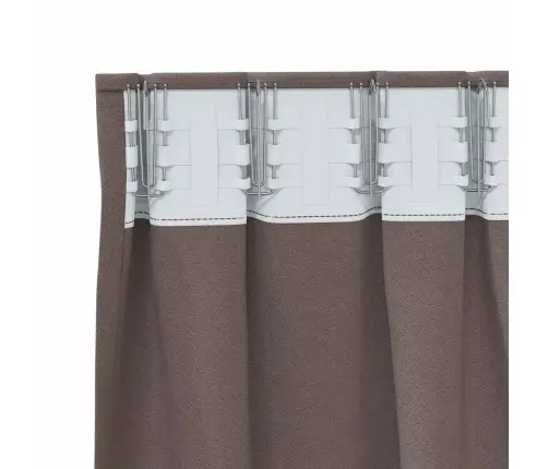 Aizkari Ar Aizkariem 2 Pcs Tumši Brūna Poliesters Vidaxl