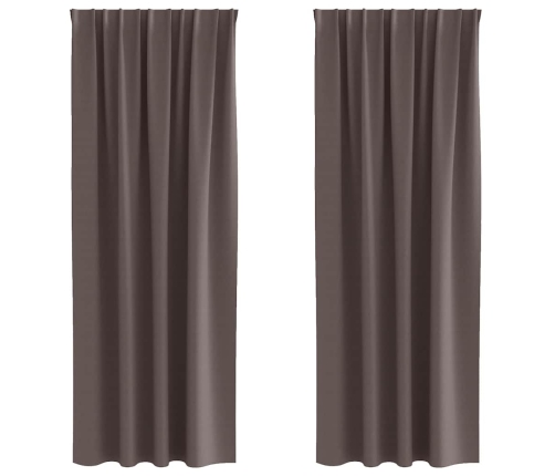 Aptumšojošie Aizkari 2 Pcs Tumši Brūna 245 X 140 Cm Poliesters Vidaxl