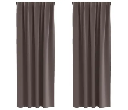 Kardinad Rõngastega Tume Pruun Polüester Kardinad Rõngastega Tume Pruun Polüester