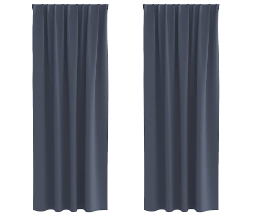 Aptumšojošie Aizkari 2 Pcs Antracīta 245 X 140 Cm Poliesters Vidaxl