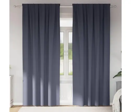 Aizkari Ar Aizkariem 2 Pcs Antracīta 260 X 140 Cm Poliesters Vidaxl