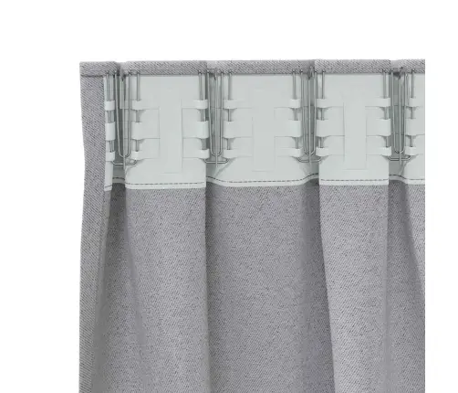 Aizkari Ar Aizkariem 2 Pcs Gaiši Pelēka 260 X 140 Cm Poliesters Vidaxl