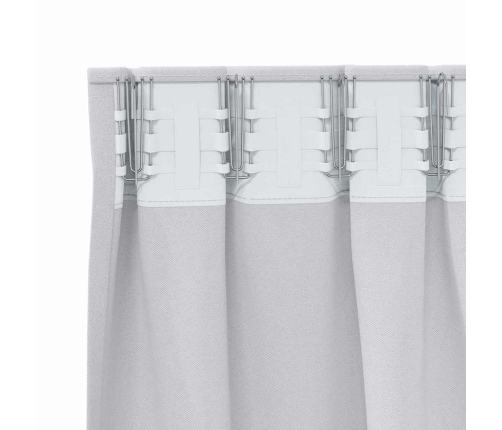 Aizkari Ar Aizkariem 2 Pcs Gaiši Pelēka Poliesters Vidaxl