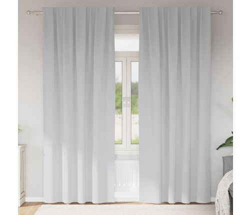 Aizkari Ar Aizkariem 2 Pcs Gaiši Pelēks 245 X 140 Cm Poliesters Vidaxl