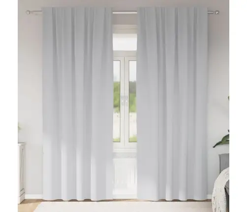 Aizkari Ar Aizkariem 2 Pcs Gaiši Pelēks 245 X 140 Cm Poliesters Vidaxl
