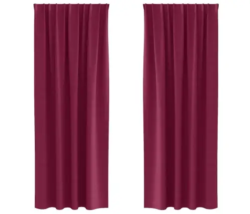Aizkari Ar Aizkariem 2 Pcs Vīna Sarkans 225 X 140 Cm Poliesters Vidaxl