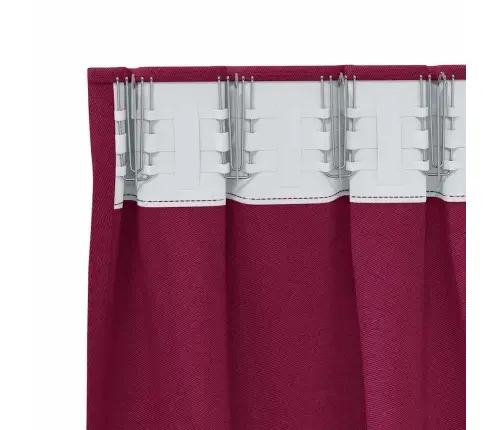 Aizkari Ar Aizkariem 2 Pcs Vīna Sarkans 260 X 140 Cm Poliesters Vidaxl