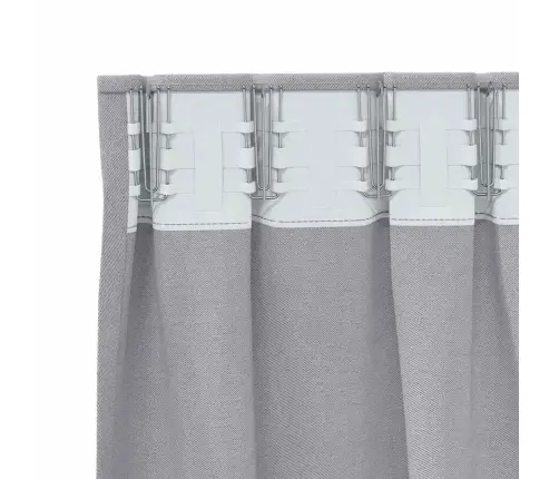 Aizkari Ar Aizkariem 2 Pcs Metāla Pelēks Poliesters Vidaxl