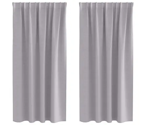 Aizkari Ar Aizkariem 2 Pcs Metāla Pelēks Poliesters Vidaxl