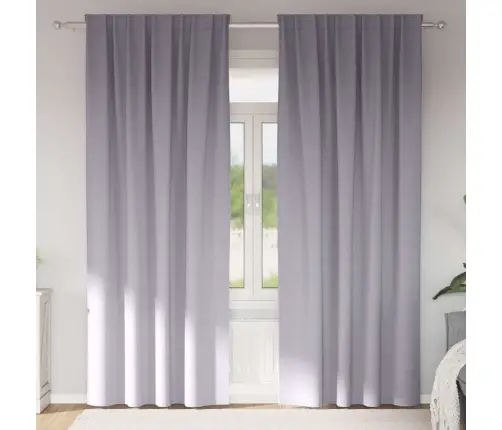 Aizkari 2 Pcs Metāla Pelēks 225 X 140 Cm Poliesters Vidaxl Aizkari 2 Pcs Metāla Pelēks 225 X 140 Cm Poliesters Vidaxl