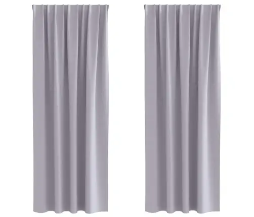 Aizkari 2 Pcs Metāla Pelēks 225 X 140 Cm Poliesters Vidaxl Aizkari 2 Pcs Metāla Pelēks 225 X 140 Cm Poliesters Vidaxl