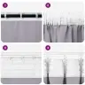 Aizkari 2 Pcs Metāla Pelēks 245 X 140 Cm Poliesters Vidaxl