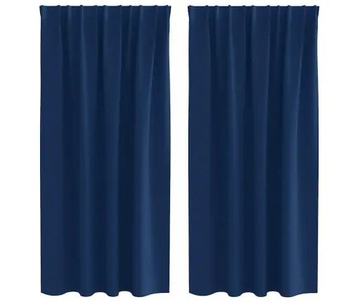 Aizkari Ar Aizkariem 2 Pcs Tumši Zila Poliesters Vidaxl